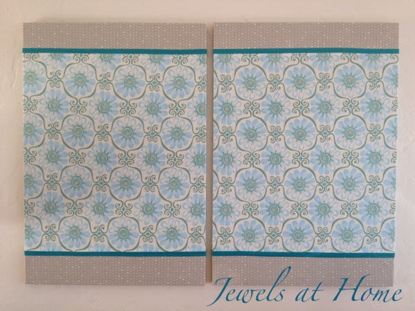 Mix fabrics and ribbons to create a beautiful one-of-a-kind bulletin board. {Jewels at Home}