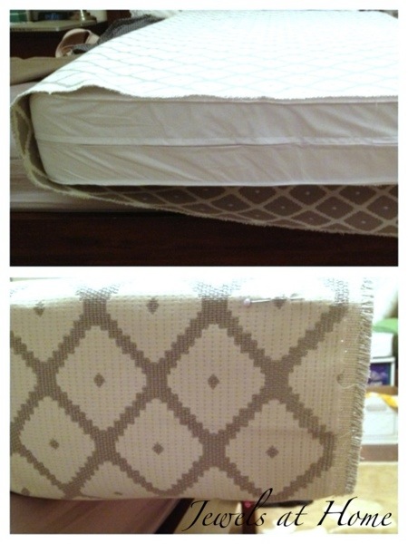 Instructions for sewing an cushion cover to make a daybed out of a crib mattress | Jewels at Home
