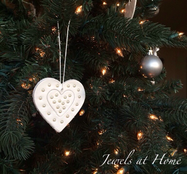 Homemade clay Christmas ornaments to make with the kids.  These are simple and beautiful!  Jewels at Home
