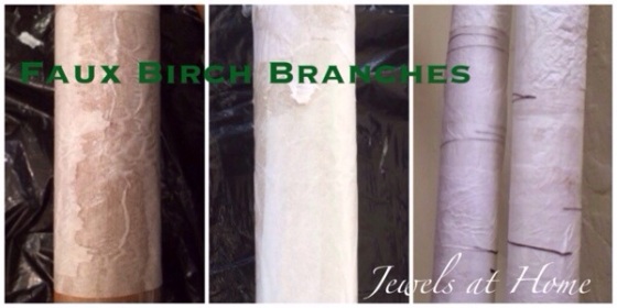 So cool!  Transform cardboard and paper into faux birch branches for a beautiful display | Jewels at Home