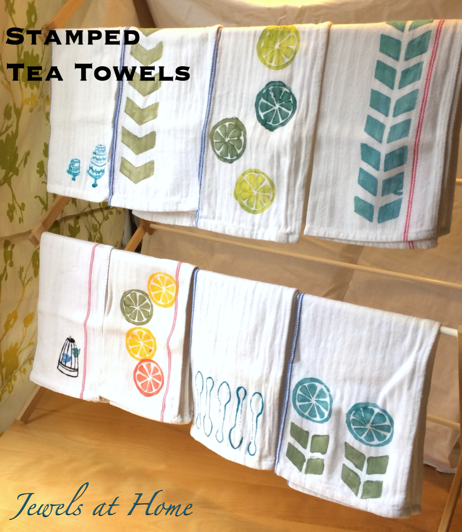 DIY Tea Towel Tutorial (Stamped Kitchen Towels)
