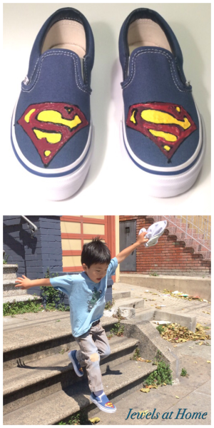 Hand-painted Superman Shoes | Jewels at Home